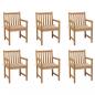 Preview: ARDEBO.de - Gartenstühle 6 Stk. mit Beigen Kissen Massivholz Teak