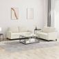 Preview: ARDEBO.de - 2-tlg. Sofagarnitur mit Kissen Creme Samt