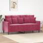 Preview: ARDEBO.de - 2-Sitzer-Sofa Weinrot 140 cm Samt