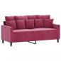 Preview: 2-Sitzer-Sofa Weinrot 140 cm Samt