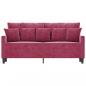 Preview: 2-Sitzer-Sofa Weinrot 140 cm Samt