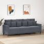 Preview: ARDEBO.de - 3-Sitzer-Sofa Dunkelgrau 180 cm Samt