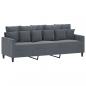 Preview: 3-Sitzer-Sofa Dunkelgrau 180 cm Samt