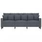 Preview: 3-Sitzer-Sofa Dunkelgrau 180 cm Samt
