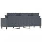 Preview: 3-Sitzer-Sofa Dunkelgrau 180 cm Samt