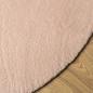Preview: Teppich HUARTE Kurzflor Weich und Waschbar Blassrosa Ø 80 cm
