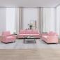 Preview: ARDEBO.de - 3-tlg. Sofagarnitur mit Kissen Rosa Samt