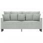 Preview: 2-Sitzer-Sofa Hellgrau 140 cm Samt