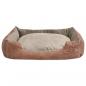 Preview: Hundebett mit Kissen PU Kunstleder Größe L Beige