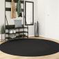 Preview: ARDEBO.de - Teppich HUARTE Kurzflor Weich und Waschbar Schwarz Ø 200 cm
