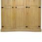 Preview: Kleiderschrank Mexiko-Stil Kiefernholz 3 Türen