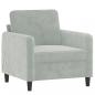 Preview: Sessel mit Hocker Hellgrau 60 cm Samt