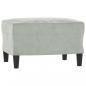 Preview: Sessel mit Hocker Hellgrau 60 cm Samt