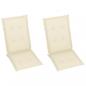Preview: Gartenstühle 2 Stk. mit Creme Kissen Massivholz Teak