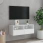 Preview: TV-Wandschrank Weiß 80x30x30 cm Holzwerkstoff
