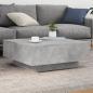 Preview: ARDEBO.de - Couchtisch mit LED-Leuchten Betongrau 80x80x31 cm
