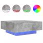 Preview: Couchtisch mit LED-Leuchten Betongrau 80x80x31 cm