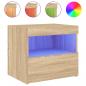 Preview: Nachttisch mit LED-Leuchten Sonoma-Eiche 50x40x45 cm