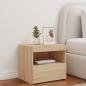 Preview: Nachttisch mit LED-Leuchten Sonoma-Eiche 50x40x45 cm