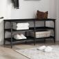 Preview: ARDEBO.de - Schuhbank Schwarz 100x38,5x49cm Holzwerkstoff