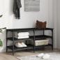 Preview: Schuhbank Schwarz 100x38,5x49cm Holzwerkstoff