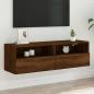 Preview: ARDEBO.de - TV-Wandschrank Braun Eiche-Optik 100x30x30 cm Holzwerkstoff