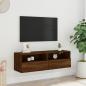 Preview: TV-Wandschrank Braun Eiche-Optik 100x30x30 cm Holzwerkstoff