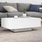 Preview: ARDEBO.de - Couchtisch mit LED-Leuchten Weiß 85x55x31 cm
