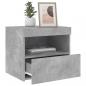 Preview: Nachttische mit LED-Leuchten 2 Stk. Betongrau 50x40x45 cm