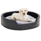 Preview: Hundebett Schwarz-Grau 79x70x19 cm Plüsch und Kunstleder