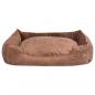Preview: Hundebett mit Kissen PU Kunstleder Größe M Beige