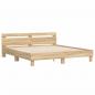Preview: ARDEBO.de - Bettgestell mit Kopfteil Sonoma-Eiche 160x200 cm Holzwerkstoff