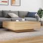 Preview: Couchtisch mit LED-Leuchten Sonoma-Eiche 100x100x31 cm