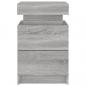 Preview: Nachttische mit LED-Leuchten 2 Stk. Grau Sonoma 35x39x55 cm