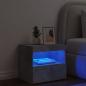 Preview: Nachttisch mit LED-Leuchten Betongrau 50x40x45 cm