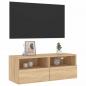 Preview: TV-Wandschrank Sonoma-Eiche 80x30x30 cm Holzwerkstoff