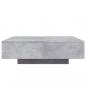 Preview: Couchtisch mit LED-Leuchten Betongrau 100x100x31 cm