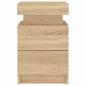Preview: Nachttische mit LED-Leuchten 2 Stk. Sonoma Eiche 35x39x55 cm