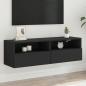 Preview: ARDEBO.de - TV-Wandschrank Schwarz 100x30x30 cm Holzwerkstoff