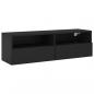 Preview: TV-Wandschrank Schwarz 100x30x30 cm Holzwerkstoff