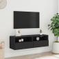 Preview: TV-Wandschrank Schwarz 100x30x30 cm Holzwerkstoff