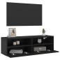 Preview: TV-Wandschrank Schwarz 100x30x30 cm Holzwerkstoff