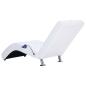 Preview: Massage-Chaiselongue mit Kissen Weiß Kunstleder