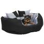 Preview: Wendbares & waschbares Hundekissen Grau und Schwarz 65x50x20 cm