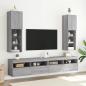 Preview: ARDEBO.de - TV-Schränke mit LED-Leuchten 2 Stk. Grau Sonoma 30,5x30x102 cm