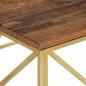 Preview: Couchtisch Golden Edelstahl und Massivholz
