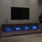 Preview: TV-Schränke mit LED-Leuchten 2 Stk. Räuchereiche 100x30x30 cm