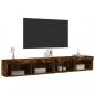 Preview: TV-Schränke mit LED-Leuchten 2 Stk. Räuchereiche 100x30x30 cm