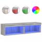 Preview: TV-Schränke mit LED-Leuchten 2 Stk. Grau Sonoma 60x30x30 cm
