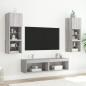 Preview: TV-Schränke mit LED-Leuchten 2 Stk. Grau Sonoma 60x30x30 cm